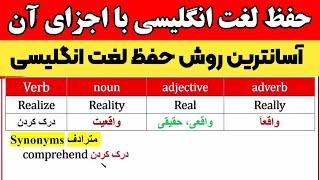 حفظ لغت انگلیسی با اجزای آن(فعل، اسم، صفت و قید) آسانترین روش حفظ لغت انگلیسی