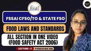 All Sections of Food Safety & Standards Act 2006 | Food Safety Act 2006 | FSSAI CFSO/TO & State FSO