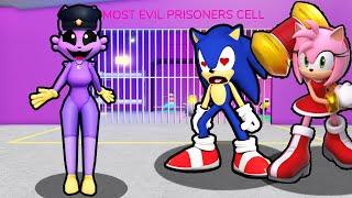SONIC FALLS IN LOVE WITH CATNAP WOMAN PRISON RUN IN ROBLOX