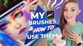 My Best Procreate Brushes ️ How To Use Them  iPad Tutorial