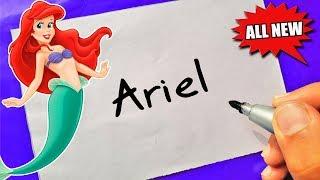 Disney Princess - How To Turn Words Ariel into Cartoon - 2018 - Theakashcreations