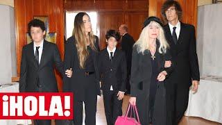 Gunilla Von Bismarck y su hijo Francisco, arropados por familia y amigos en el funeral de Luis Ortiz