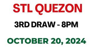 STL Quezon 3rd draw result today live 20 October 2024