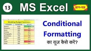 Conditional Formatting in Excel | Highlight Cell in MS Excel | Home Tab : Conditional Formatting -13