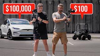 $100,000 Tesla vs $100 Toy | Cinematic Car Challenge