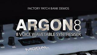 Modal Electronics Argon8 Factory Patch Bank Demos
