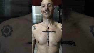 Cross Tattoo on Male Chest!