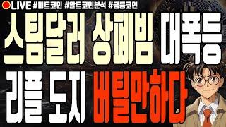 [실시간] 스팀달러 상폐빔 대폭등 리플 도지코인 아직 버틸만하다! 소닉svm 유엑스링크 샌드박스 매직에덴  그래비티 폭락 1월 8일 저녁 라이브 비트코인 불장