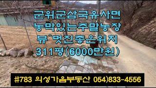 #783 의성가음부동산 군위군 삼국유사면 산아래 멋진뷰 농막 채소밭 311평 6000만 (당19.3만원) 컨테이너 (원룸형 싱크대) 하우스창고 전기인입 지하수관정 #군위땅#주말농장