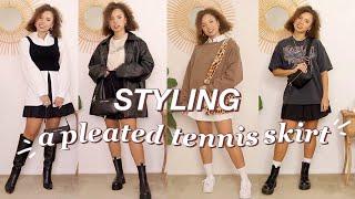 STYLING PLEATED TENNIS SKIRTS! trendy outfits!