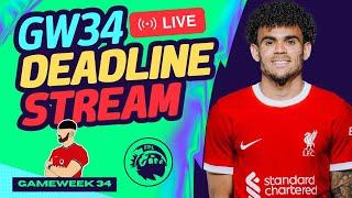 FPL DGW34 LIVE DEADLINE STREAM | FREE HIT ACTIVE! | 72K OVERALL! | Fantasy Premier League 2023/24