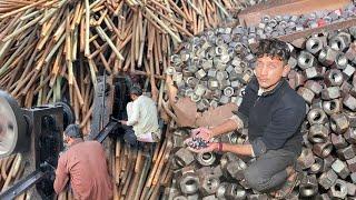 How Rusty Iron Becomes Strong Nuts | Behind the Scenes of Hexagon Nut Making 