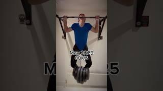 Weighted pull-up progress 0-60kg: Only the beginning.  #pullups #calisthenics #progress #gym