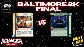 Star Wars Unlimited 2K - FINAL | Han Yellow vs Palpatine Green | SCG CON Baltimore