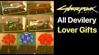 Cyberpunk 2077: All Lover Date Gifts (Devilery From V) Model Cars and Flowers