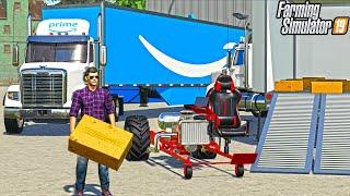 DELIVERING CRAZY GAMING CHAIR (AMAZON DRIVER) | FARMING SIMULATOR 2019