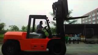 New 10t diesel forklift with fork positioner, side shift operation video