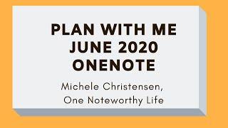 Plan With Me, June 2020, OneNote for Windows 10