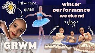 winter performance weekend vlog | *GRWM stage makeup tutorial* *secret santa* *ballet variations*