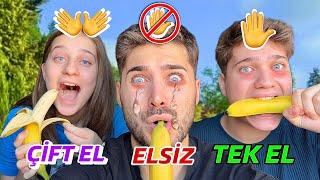 TEK EL, ÇİFT EL, ELSİZ YEMEK YARIŞMASI