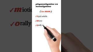 physostigmine vs neostigmine | pharmacology mnemonics