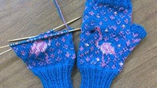 Flamingo Fingerless Glove Part 1