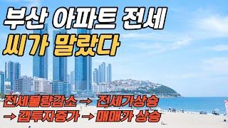부산에 전세가 씨가 말랐습니다 이제 결정하셔야 합니다