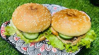 Homemade chicken patty burger | soft and juicy patty burger at home by farihas kitchen #viralvideo