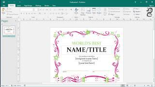 How to make Certificate using Publisher