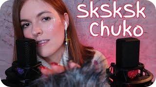 ASMR  Slow Ear to Ear SkSkSk and Chuko // Windguard Massage and Shirt Sounds for Sleep ~