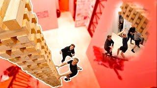 WORLDS BIGGEST GAME OF JENGA (INSANE TOWER FALL)