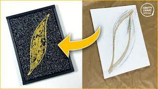 3-D Canvas Art with Gold Leaf & Pebble Texture | Easy DIY Tutorial