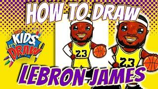 How to Draw Lebron James for Kids - Los Angeles Lakers