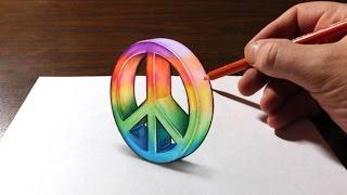 Drawing a 3D Peace Sign #peaceisloud