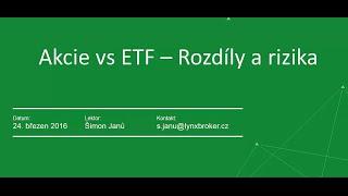 Akcie vs ETF: Rozdíly a rizika - LYNX Webinář