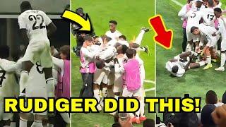 Rudiger Crazy Celebration During Real Madrid's 3-2 v Atalanta in Champions League