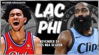 LA Clippers vs Philadelphia 76ers Full Game Highlights | Nov 24 | 2025 NBA Season