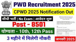 pwd recruitment 2025, PWD Vacancy 2025 | Latest Government Jobs 2025 | new vacancy 2025