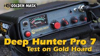 Golden Mask Deep Hunter Pro 7 - Test on Gold (Lead) coins hoard (simulated) with 58 cm search coil