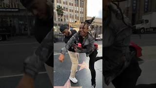 Drunk fight on Hollywood Walk of Fame! Fikshun vs Cinco! #fight #action #drunk #fikshun