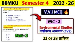 VAC - 2 Environmental studies Top MCQ।। Bbmku Semester 4 Vac 2 important MCQ questions।। VAC 2 (EVS)