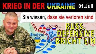 01.JULI: BRILLANTE OPERATION - Ukrainer  RÜCKEN AUF Hlyboke vor mit einem MECHANISIERTEN ANGRIFF