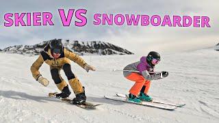 SKIER VS SNOWBOARDER | CAN A SKI RACER CATCH ME? | 4K