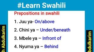 Learn Swahili: Prepositions