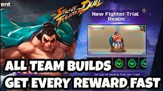 CLEAR FASHION HONDA TRIAL REALM Team builds to get all rewards Street Fighter Duel