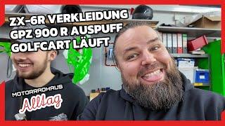 Golfcart läuft! | GPZ 900R mit neuem Auspuff | ZX-6R: Neue Verkleidung! • Motorradhaus Alltag - 36