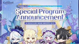 300 PRIMOGEMS!! CONFIRMED 5.4 SPECIAL PROGRAM, REWARDS, BANNERS, EVENT & MORE - Genshin Impact