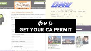 how to get your permit in california  (for those under 18)