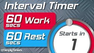 60 sec work 60 sec rest Interval Timer (60/60 interval timer) up to 60 reps