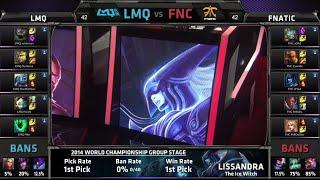 LMQ vs Fnatic | Game 2 Group C S4 LOL World Championship 2014 Day 3 | LMQ vs FNC D3G3